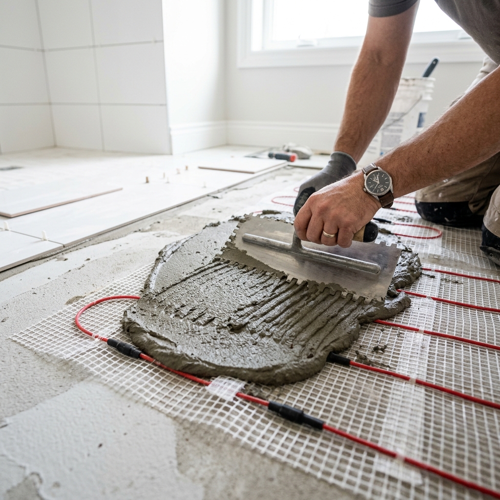 Elektrische vloerverwarming: verwarmingsmatten & badkamer